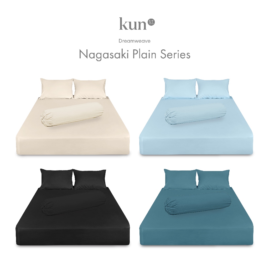 kun® Nagasaki Plain Series Premium Bed Linen; Pillowcase, Bolster Case, Fitted Bedsheet, Quilt Cover (Ala Carte Only)