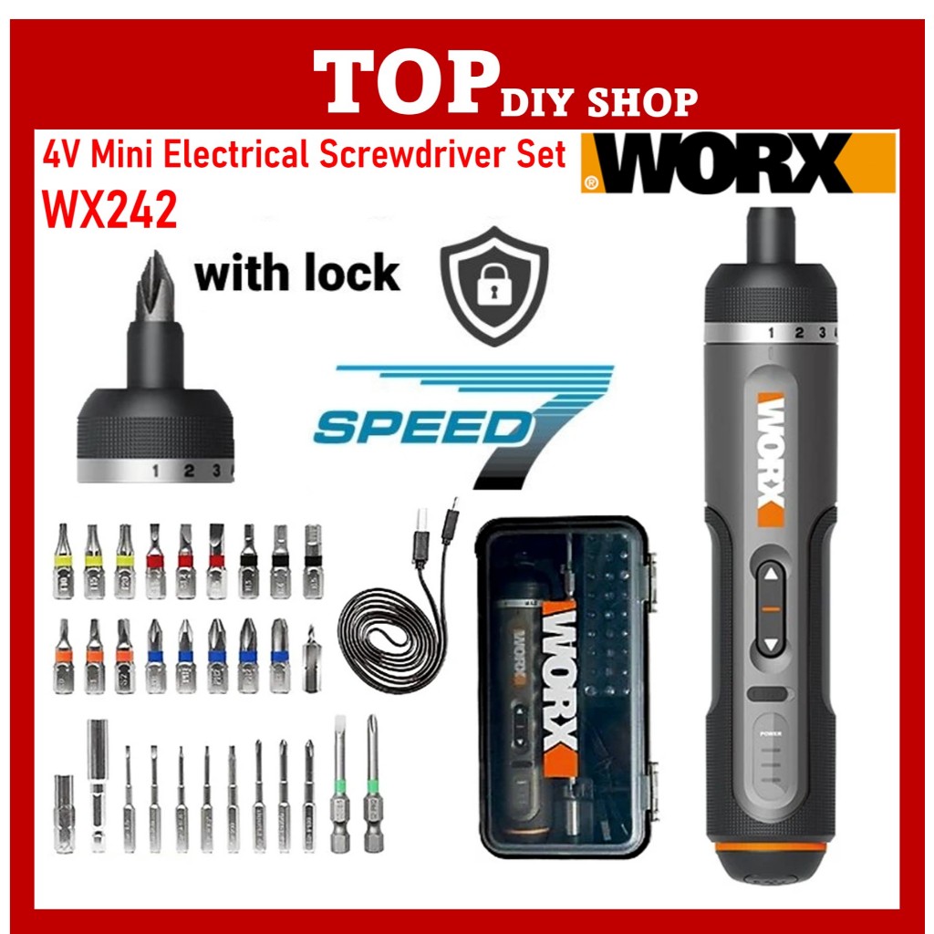 New improve Worx 4V Electrical Screwdriver Set WX242 Smart Cordless Electric Screwdrivers 无线锂电手钻机
