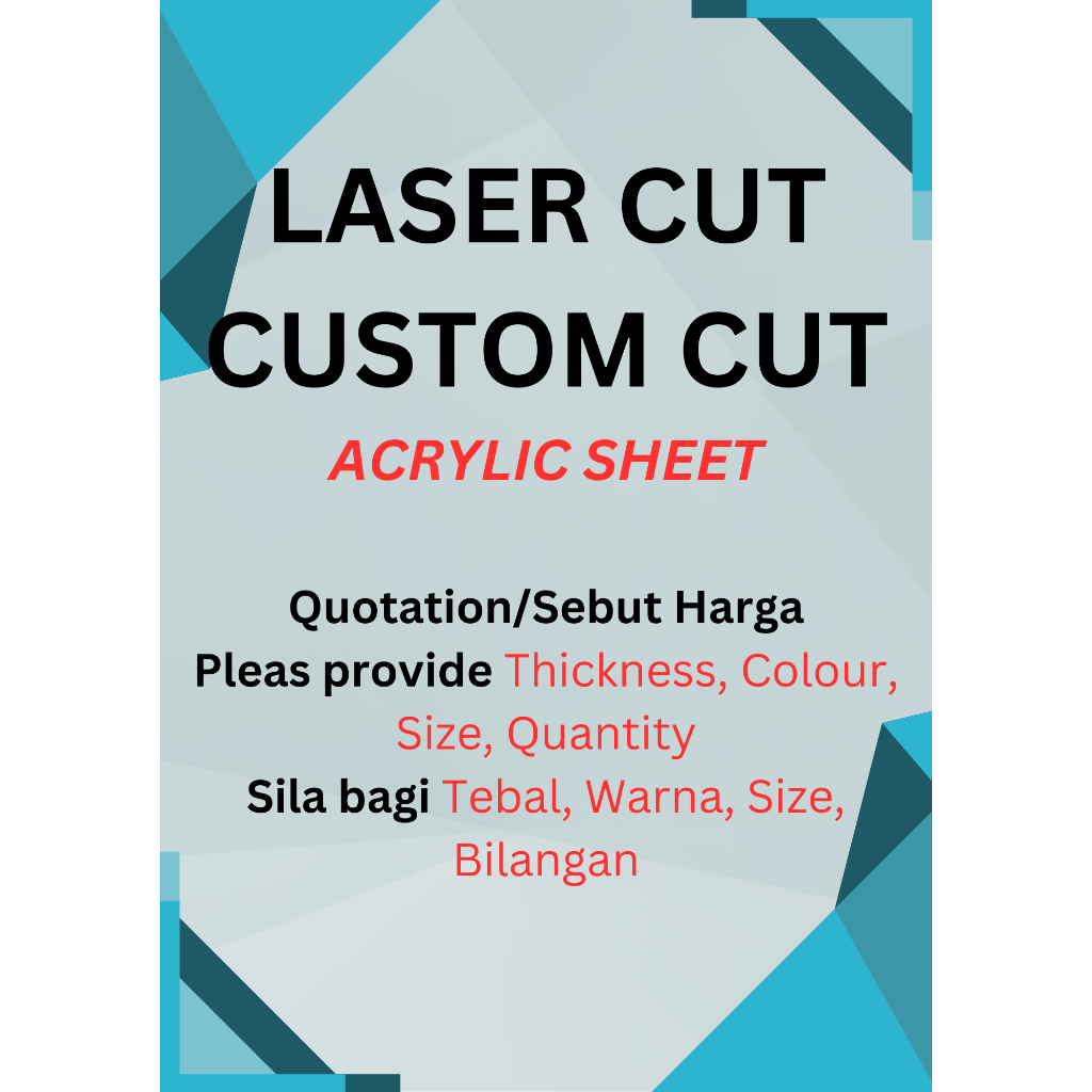 ❗Custom Cut❗ Laser Cut/ Acrylic Sheet/ Perspex/ Acrylic Board/ Transparent Clear