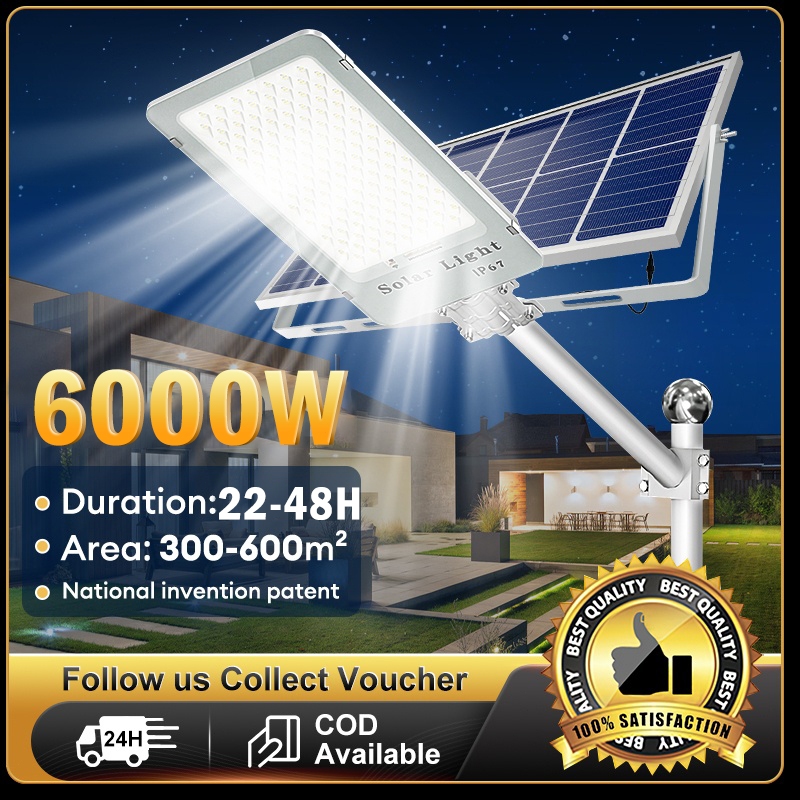 lampu solar 6000W solar street light Lampu jalan suria solar light outdoor lighting waterproof IP67 10Years Warraty太阳能灯