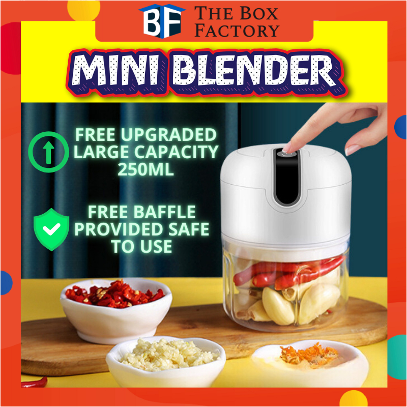 Mini Blender Garlic Chopper Electric Food Chopper Portable Blender Food Processor Meat Grinder Pengisar Serbaguna 250ml