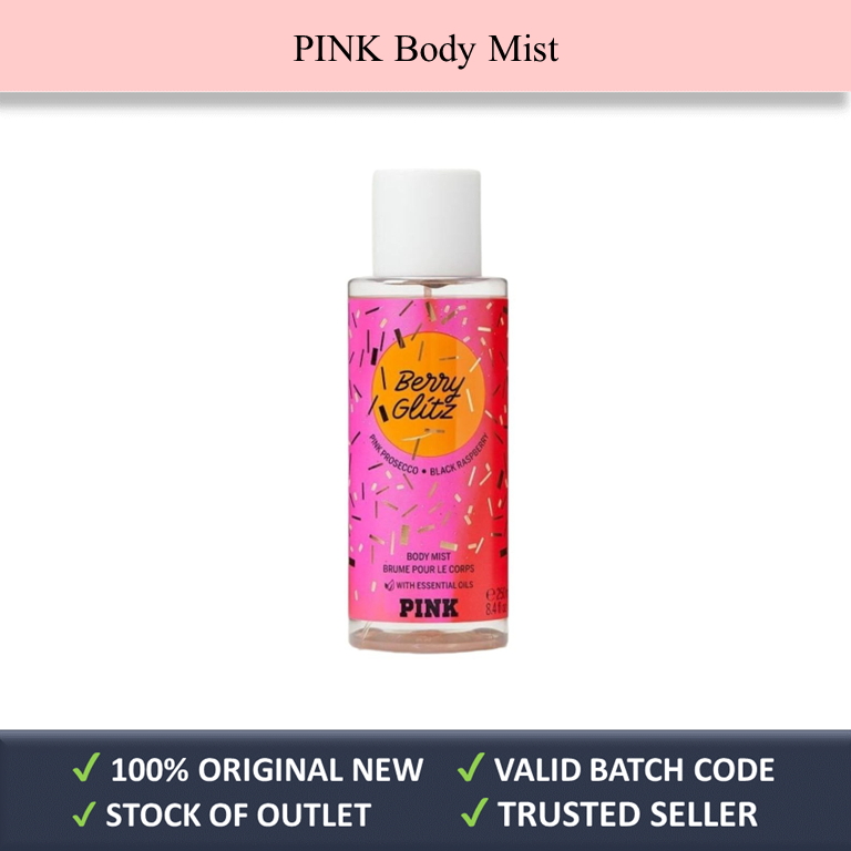 Original New VS PINK Berry Glitz Body Mist With Essential Oil 250ml Store Outlet Malaysia Imported USA Perfume Spray