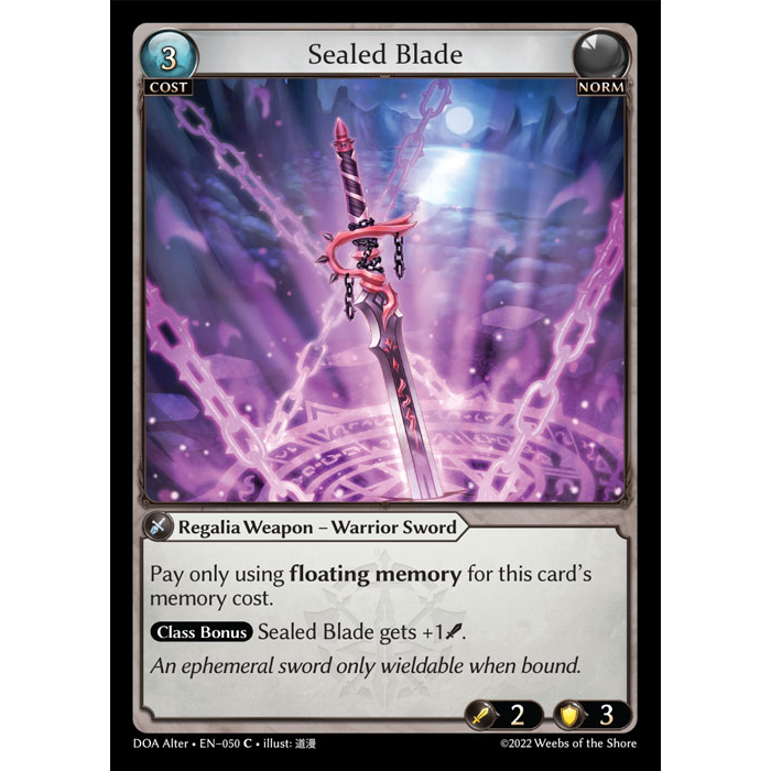 Grand Archive TCG- GATCG- Dawn Of Ashes Alter- FOIL- Sealed Blade C foil- DOA Alter • EN — 050