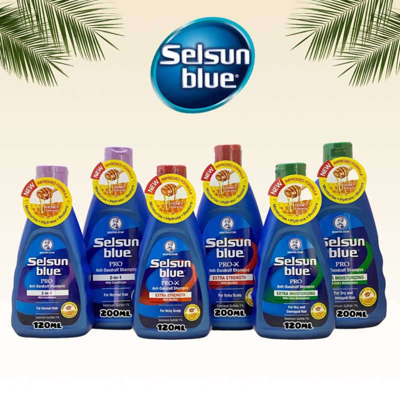 Selsun Blue Pro-X Anti-Dandruff Shampoo 120ml / 200ml - Extra Strength / 2-in-1 with Conditioner / Extra Moisturising