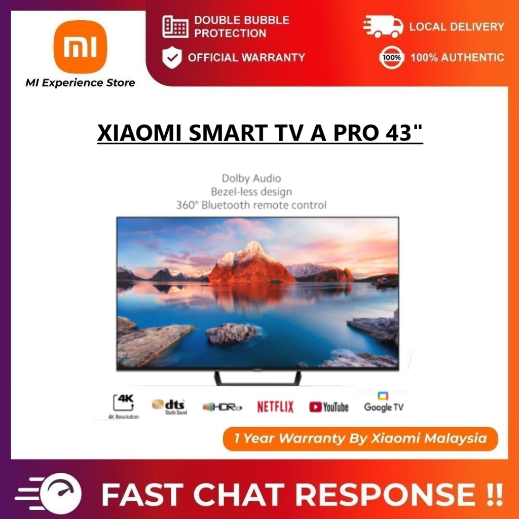 XIAOMI SMART TV A PRO 43 INCH | Google TV | Dolby Audio