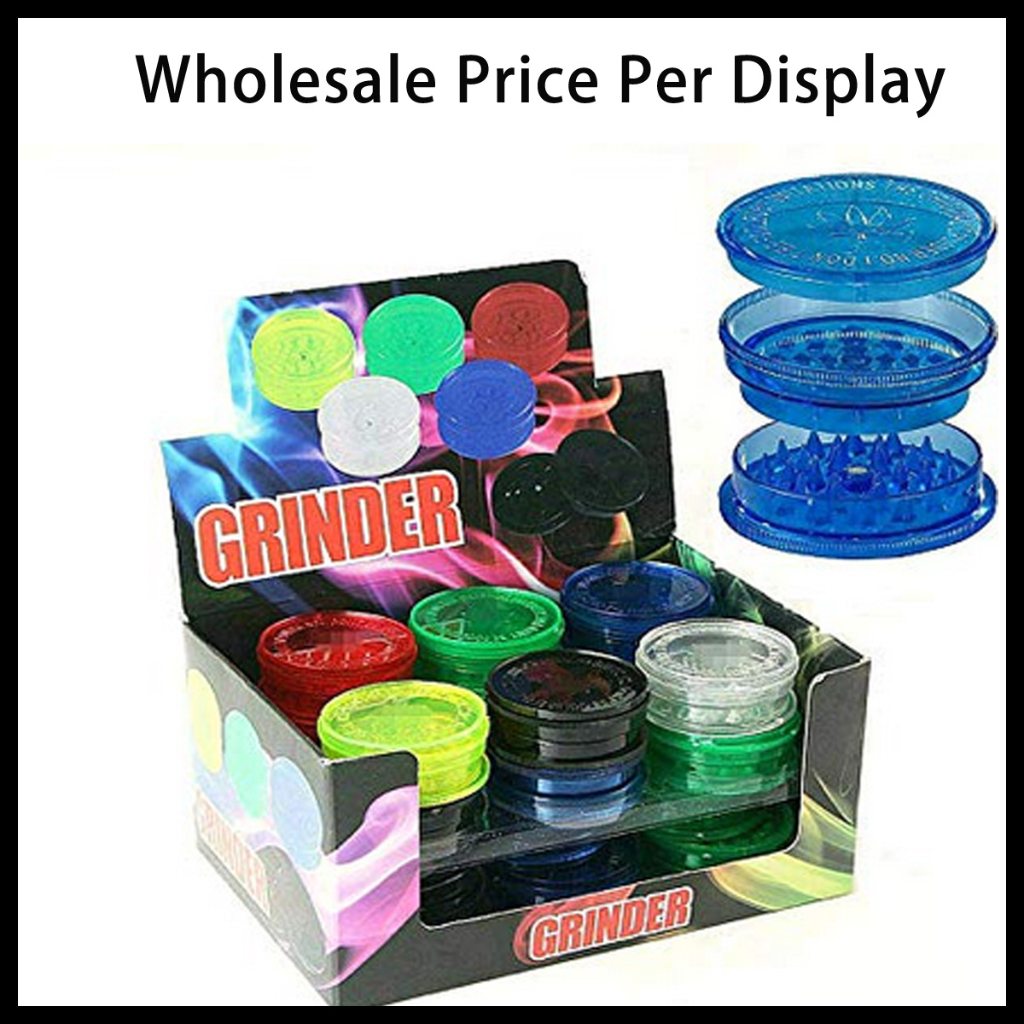 Plastic Herb Grinder Diameter 60 MM 2 Layers Wholesale Price Per Box 24 piece