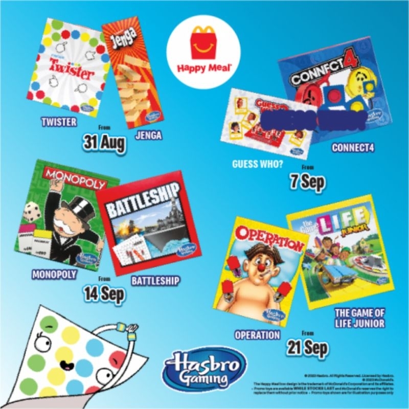 Happy Meal Toy Collection September 2023 Hasbro Gaming