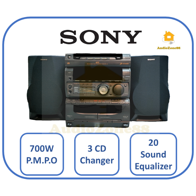 Sony Mini Hifi Component System with CD Radio Cassette Tape Player MHC-G77