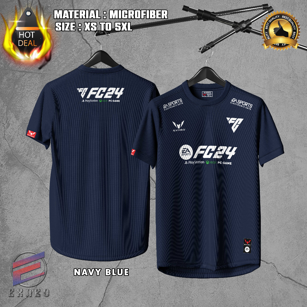 Microfiber Quality Jersey Tshirt Gaming Playstaion EA FC24 Football Baju Graphic Tee