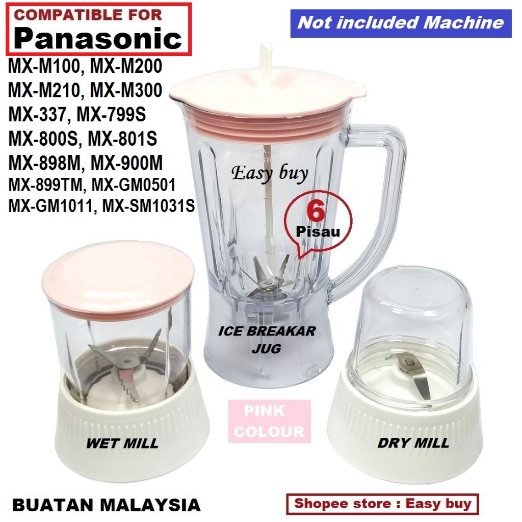 Panasonic Blender Jug/DRY MILL/WET MILL ( 1 set = 3 unit ) Compatible (Not included Machine)