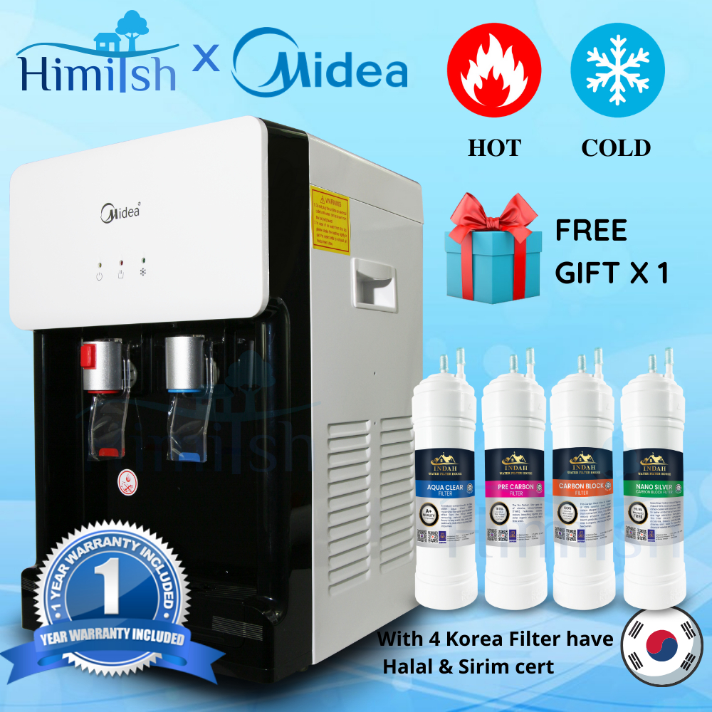 Midea Hot & Cold Mild Alkaline Water Dispenser Model: X5/X8 with 4 Patented Korea Water Filter Cartridge