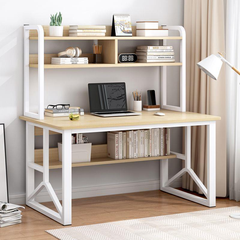 ✅✨Desk Computer Desktop Desk Bookshelf Combination Household Minimalist Bedroom Student Study Table