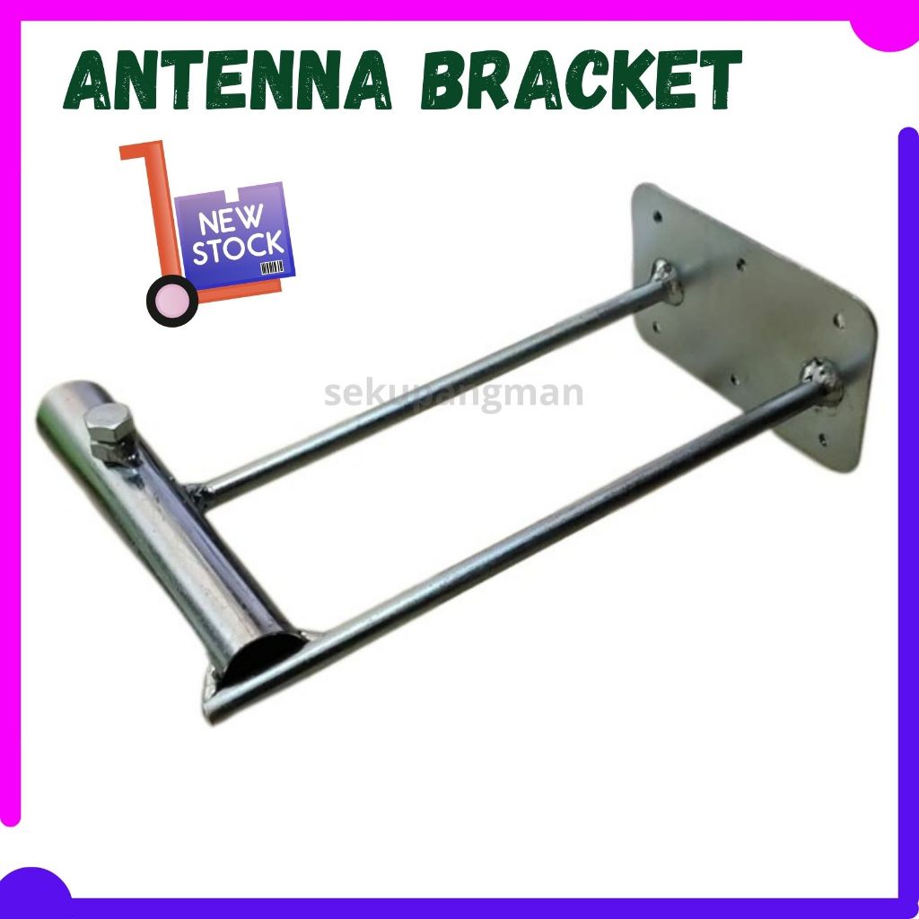 TV Bracket Outdoor Indoor Metal Steel Antenna Aerial Bracke Flag Holder Tapak Batang Tiang Antena Besi Pemegang Bendera