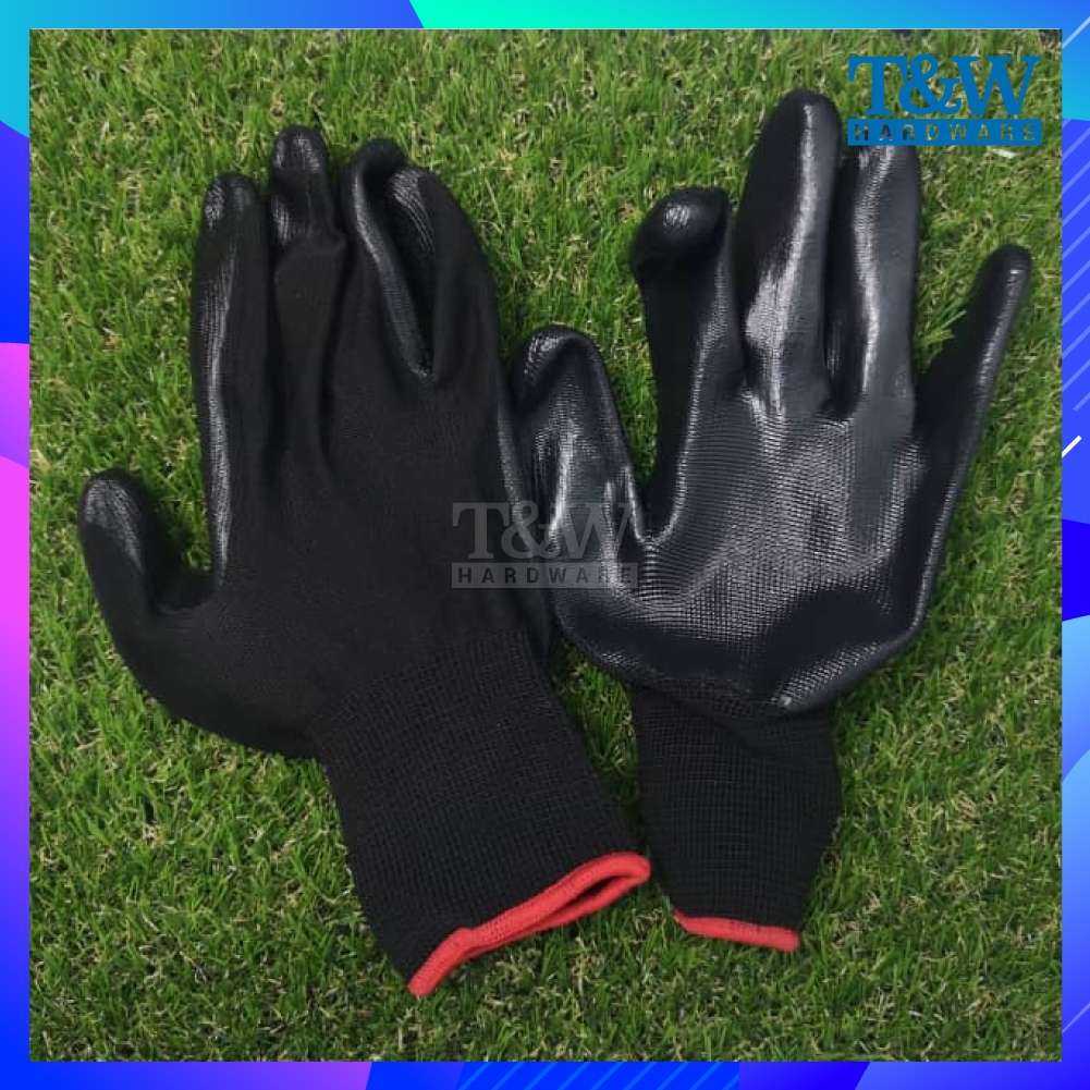 Latex Coated Comfort Grip Red Hand Gloves Painting DIY Construction Plantation Worker Protection [T&W Hardware]