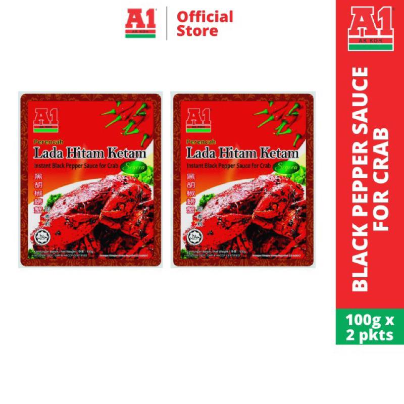 A1 Instant Black Pepper Sauce for Crab (100g x 2 packs)（Exp-OCT.2024）