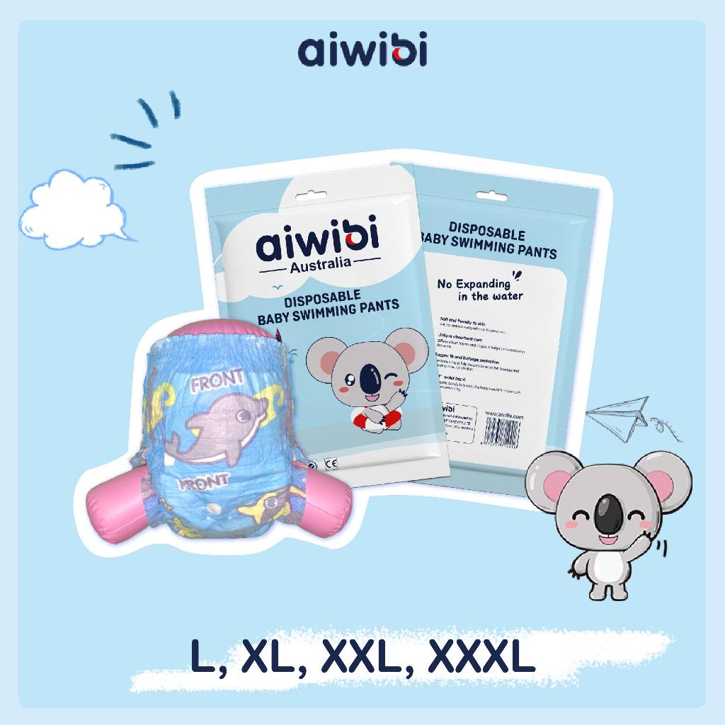 【HOT】Aiwibi Disposable Baby Kids Waterproof Leakproof Swimming Diaper Pants (1x Pack)