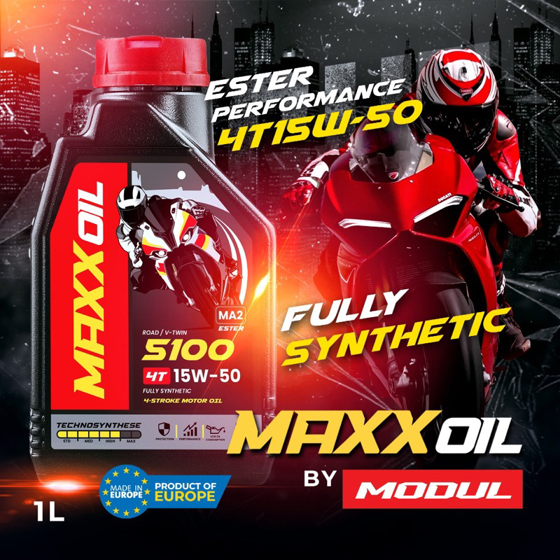MAXXoil 4T 15w50 Fully Synthetic MA2 / SN 100%ORIGINAL Motorcycle Oil Minyak Hitam Pelincir Motosikal 15w-50 (LC135 Y15.