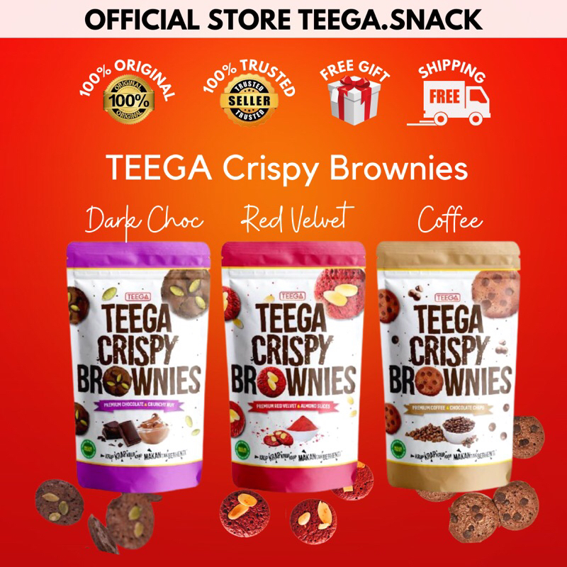 ( ) Teega Crispy Brownies - Brownies Dark Choc / Brownies Red Velvet / Brownies Coffee