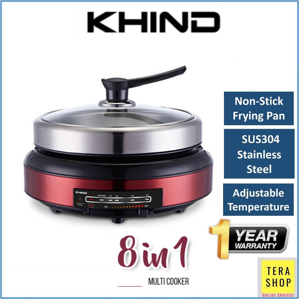 Khind MC388 Electric Multi Cooker 8 in 1 Stainless Steel Rust Free