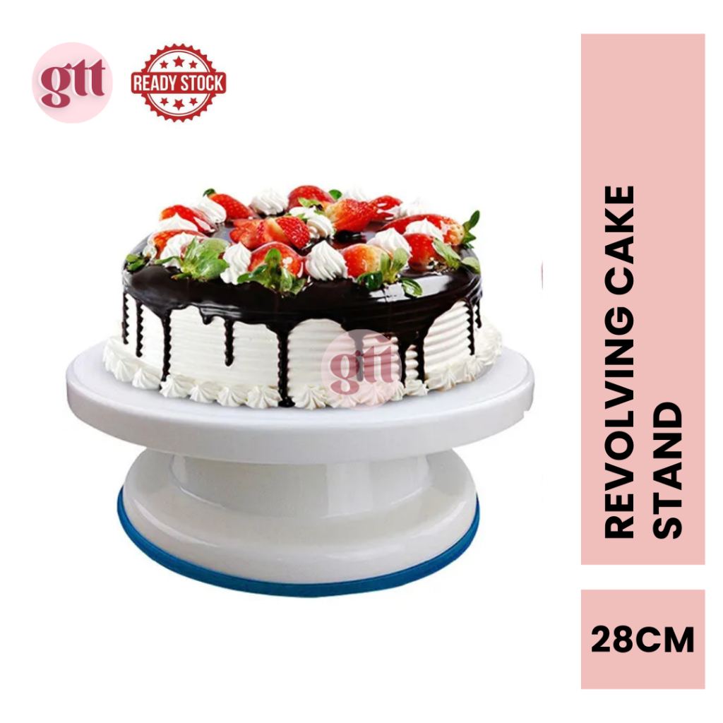 28CM ROTATING CAKE ICING DEOCRATING REVOLVING KITCHEN DISPLAY STAND TURNTABLE