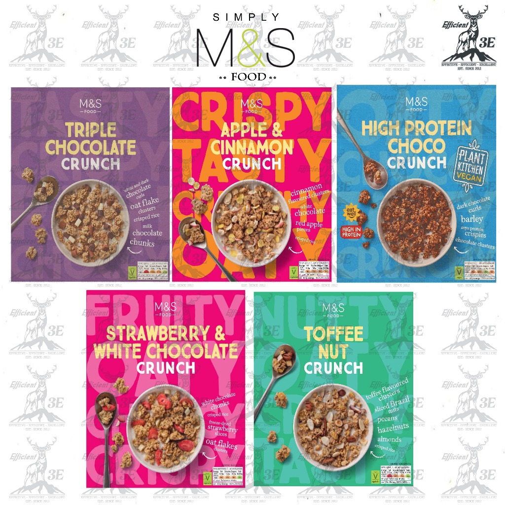 M&STriple Choco Crunch/ Apple Cinnamon Crunch/ Protein Choco Crunch/ Strawberry White Choco Crunch/ Toffee Nut Crunch