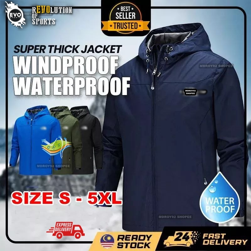 [READY STOCK] TNF Unisex Jacket Windproof Waterproof Thin Sportswear Windbreaker Jacket Hoodie LG