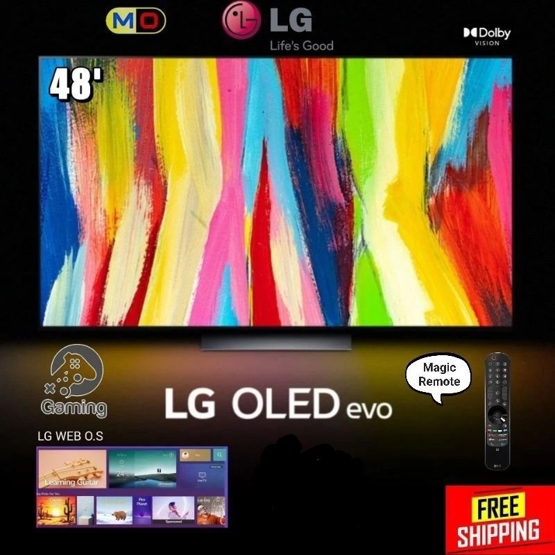 LG 48 Inch C2 Series 4K Smart SELF-LIT OLED evo TV with AI ThinQ® (2022) 48C2