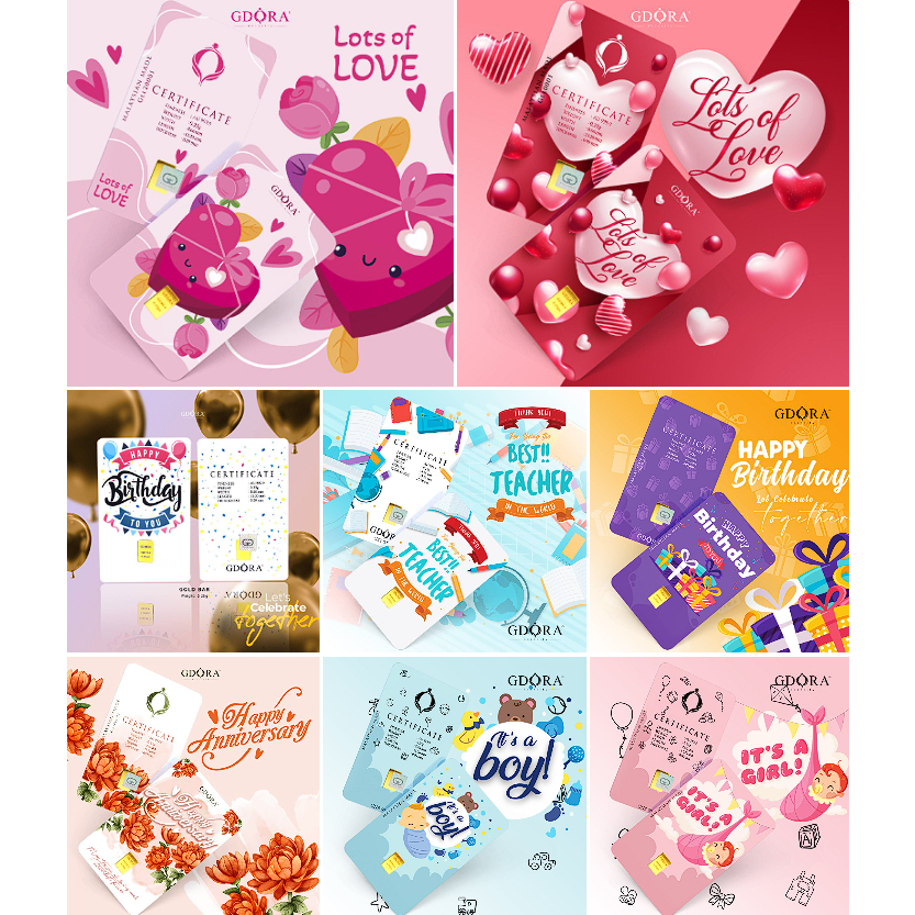 Goldbar 999.9 0.25 gram Various Design Collections [PRE-ORDER] + FREE GIFT Goldbar Holder