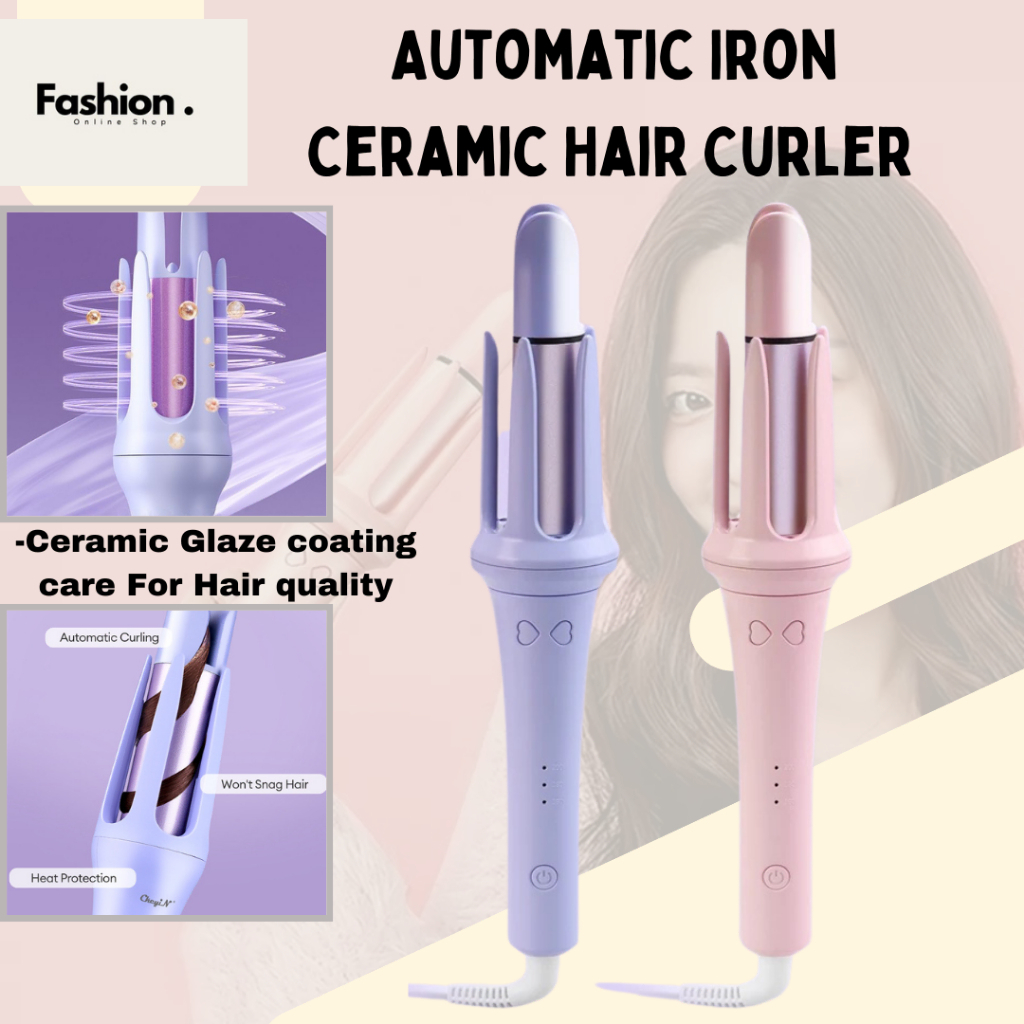 【Fashion OS】Automatic Hair Curler Ceramic Curling Curler Iron Heatless Hair Curler Roller 卷发棒HB3005