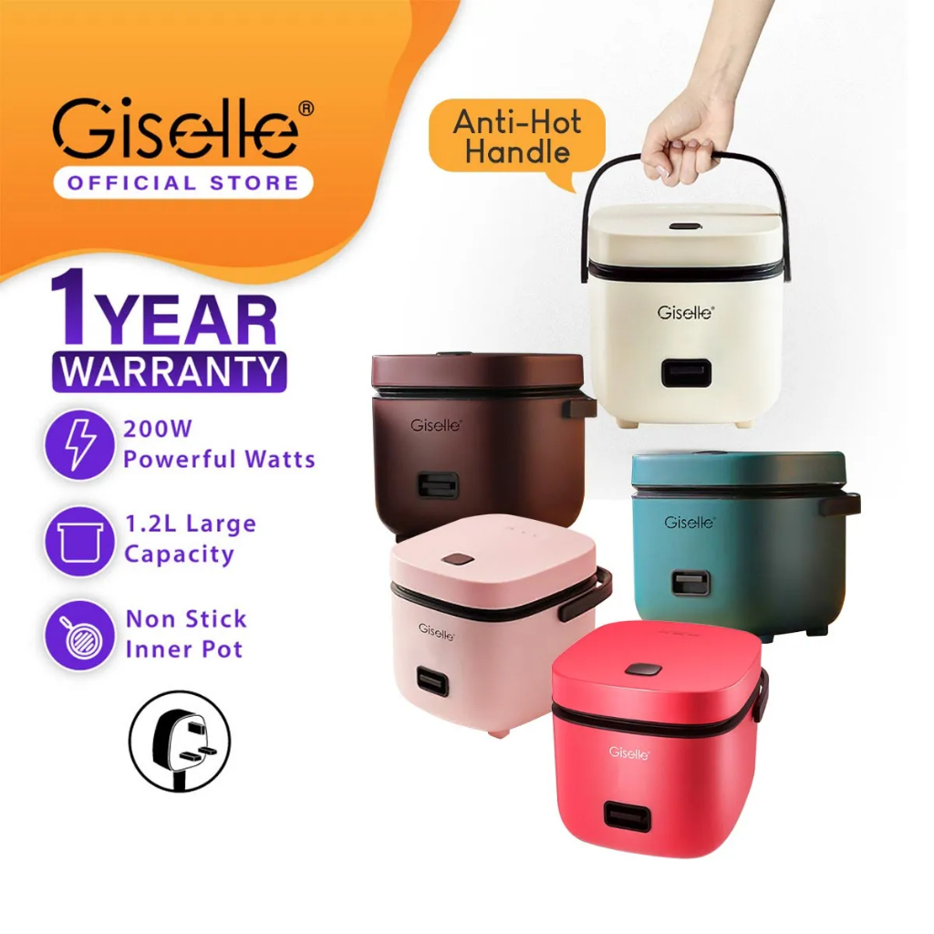 Giselle Mini Rice Cooker with Non-stick Pot and Steamer (1.2L/200W) KEA0371