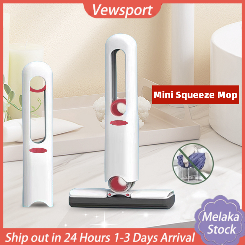 Mini Squeeze Mop Portable Home Kitchen Car Cleaning Desk Cleaner Glass Sponge Cleaning Mop Household Cleaning Mop 迷你拖把