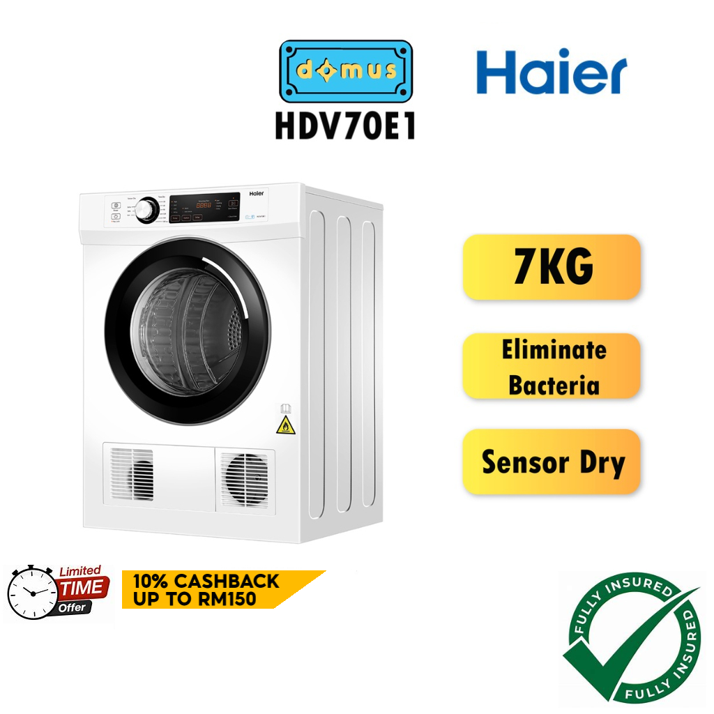 Haier 7KG Venting Clothes Dryer Machine Temperature Sensor Mesin Pengering Baju Murah Dryer Murah 烘干机 HDV70E1