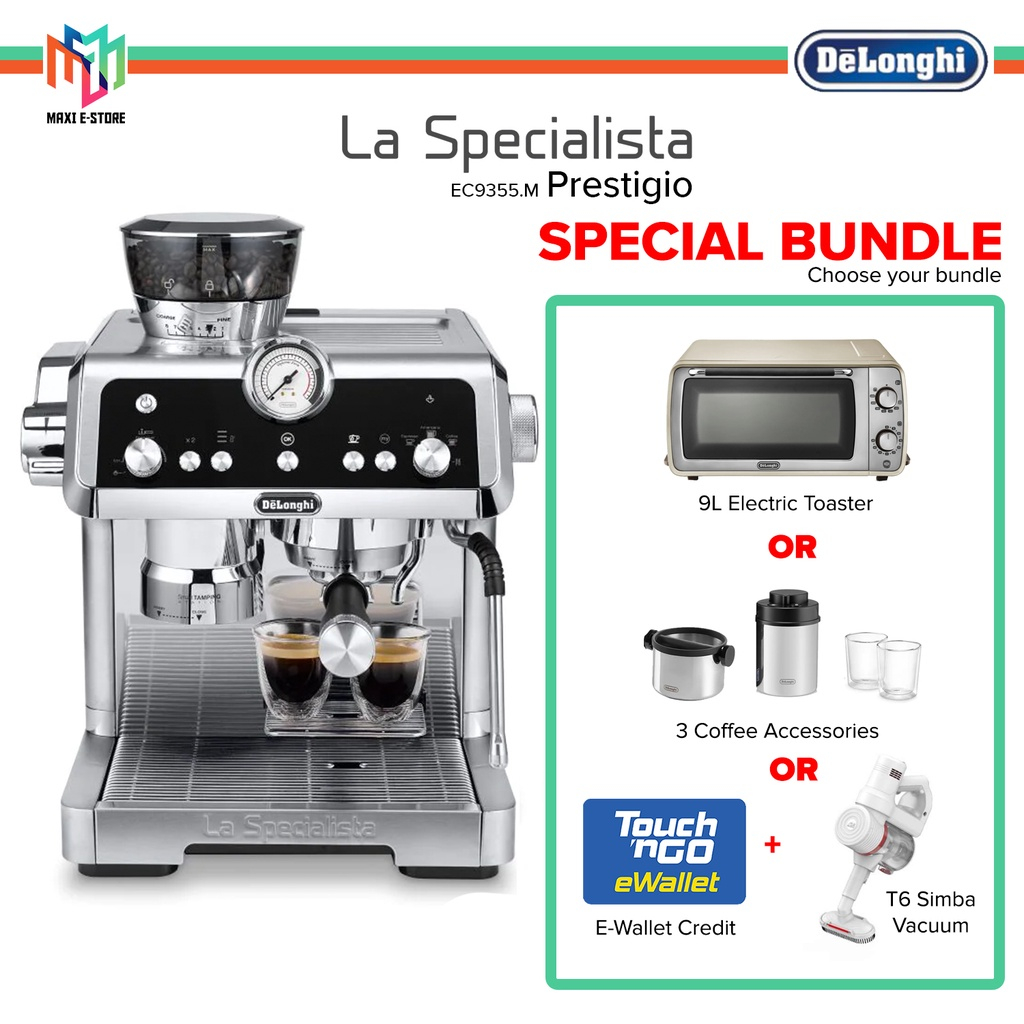 DeLonghi La Specialista Prestigio EC9355.M Manual Pump Driven Espresso Coffee Machine - EC9355M