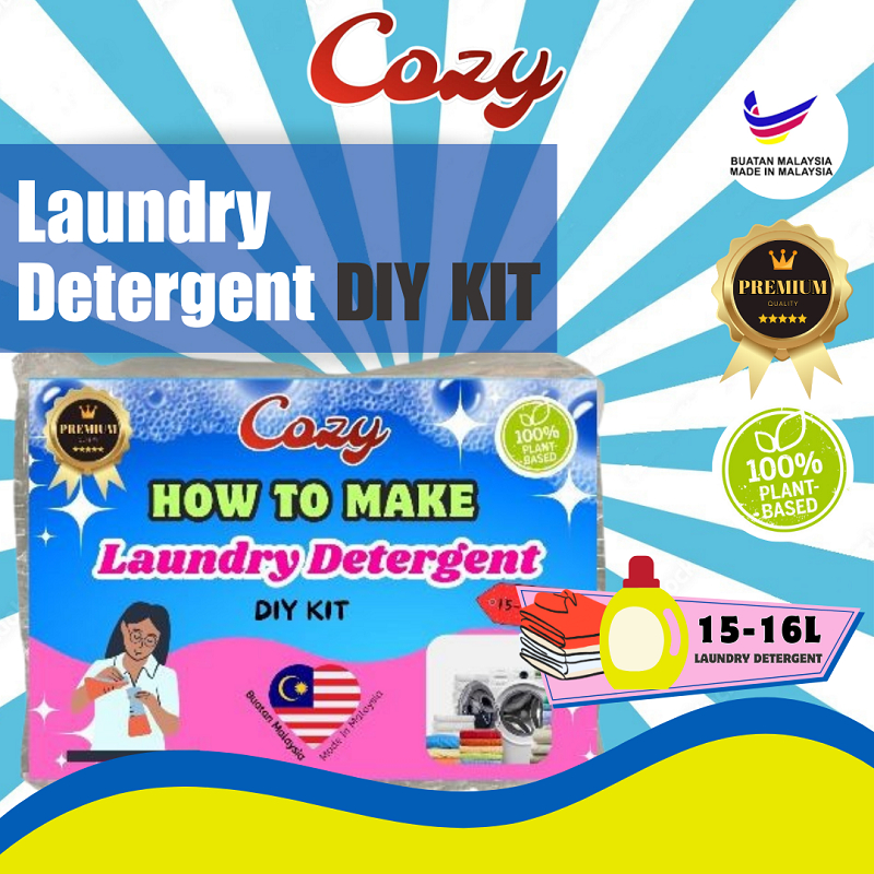 Cozy Laundry Detergent DIY KIT (15 - 16 Litre) / 4 in 1 Formula / Make your own Sabun