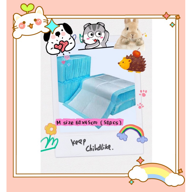 Thick Pet Wee Pad Dog Pee Pad Pet Diaper Alas Kencing Kucing Lapik Diapers Dalam Sangkar Pet Liner 一次性吸水垫尿 尿垫