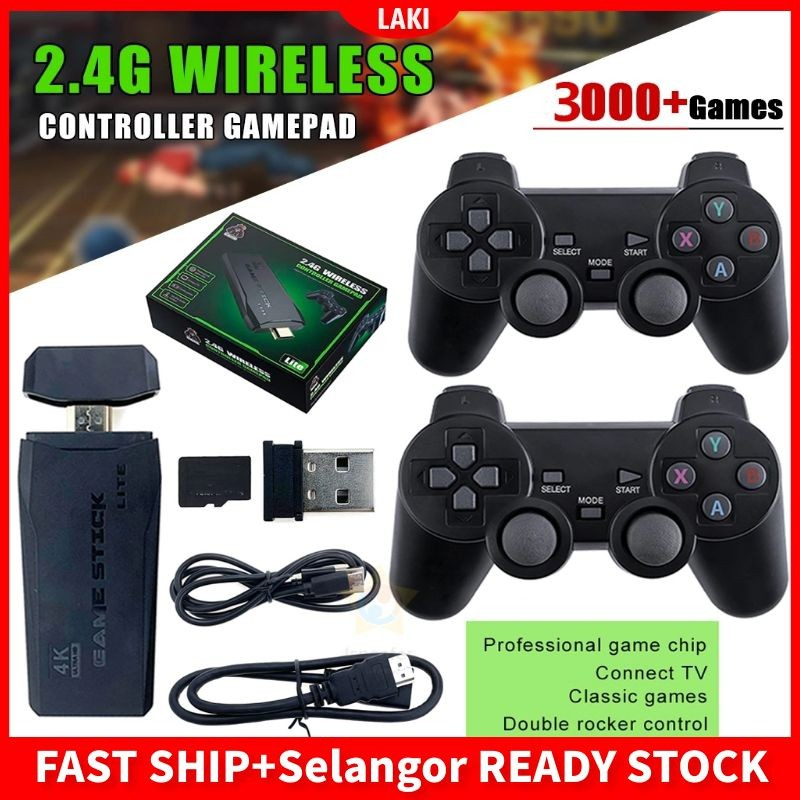 NEW HD Video Game Console 32G Built-in 3500 Games Retro handheld Game Stick Wireless Controller PS1/GBA Kid Xmas Gift