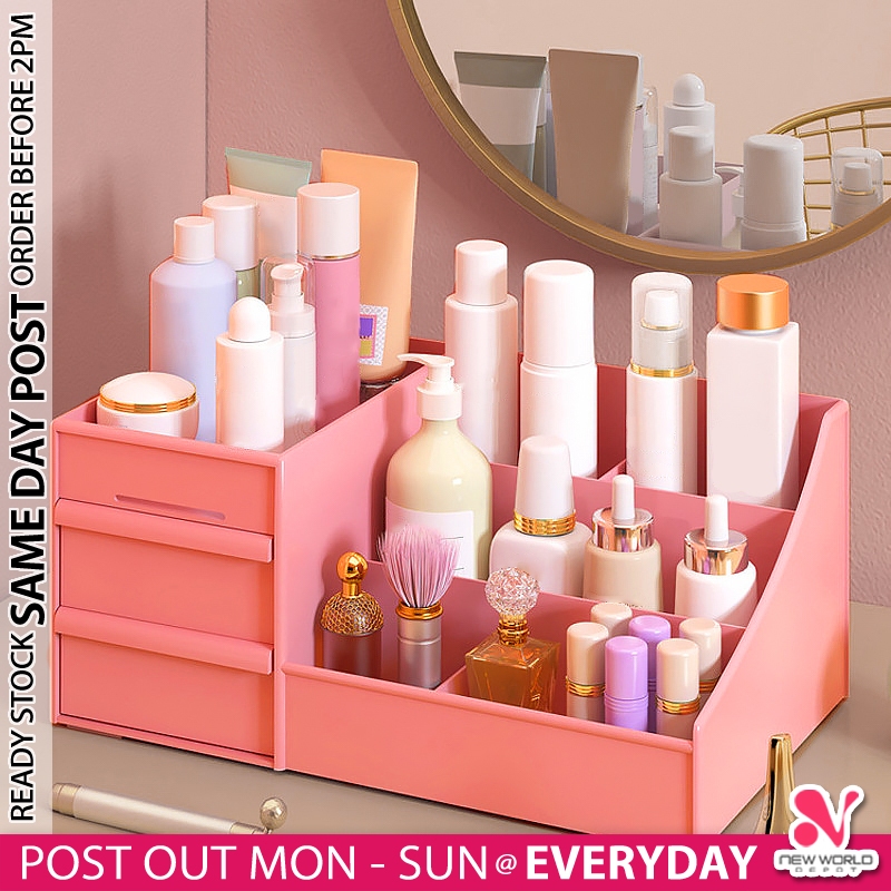 《 》Makeup Organizer Box Multipurpose Table Drawer Cosmetic Skincare Storage Container Bekas Solek 化妆品收纳盒