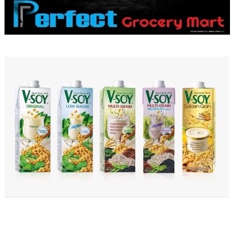⚡24hour Delivery⚡V-SOY ORIGINAL & MULTI-GRAIN & MULTI-GRAIN NO SUGAR SOYA BEAN MILK 1L