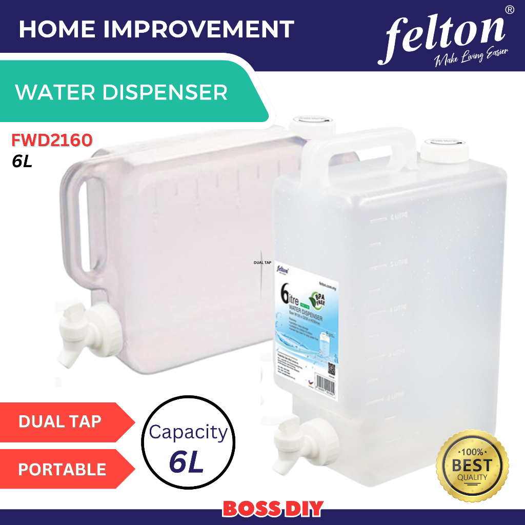 FELTON 6L Water Dispenser Portable Water Outdoor Camping Water Storage FWD2160