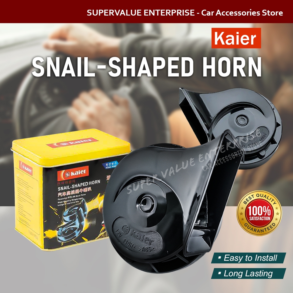 Kaier 12V Snail-Shaped BM Horn 115dB Shell Horn Car Horn Horn Kereta T11
