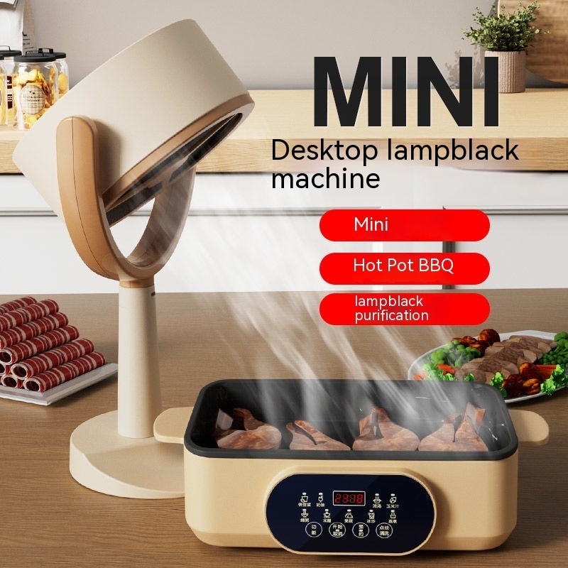 Mini Desktop Range Hood Portable Mobile Travel Range Hood Dining Table Smoking Device 125° Rotatable Cleaner Smoking Fan