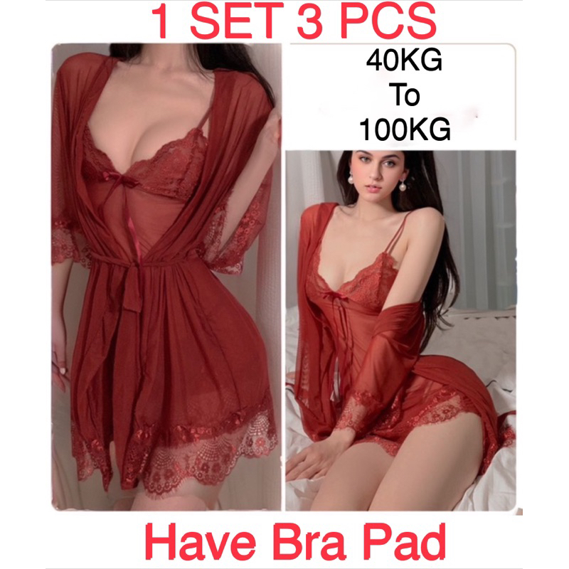 Plus Size Robe Nightwear 2 Size Fit up 90KG Robe Sexy Nightwear Plus Size sch17
