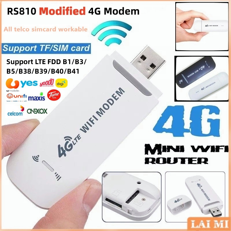 RS810 Modified 4G Modem Router Pocket WIFI Modem Sim Card 4G Unlimited/Modded/Unlocked Hotspot Unifi Wireless Portable