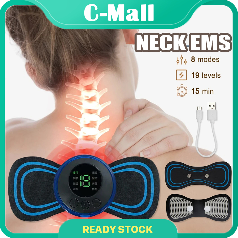 EMS Neck Massager EMS Muscle Stimulator Massage Pad Portable Electric Pulse Neck Massager Shoulder Massager Mini Massage