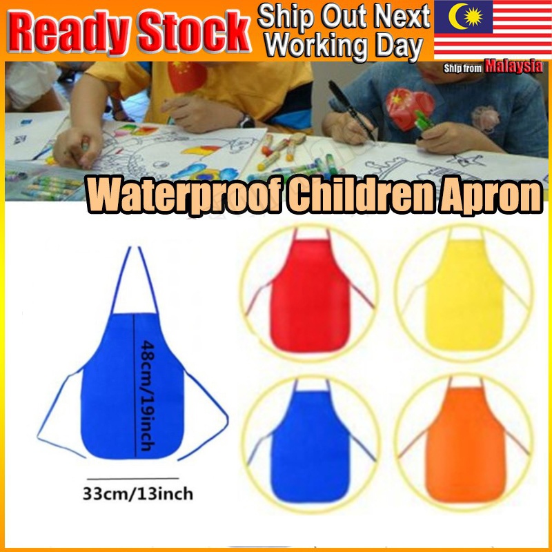 Waterproof Children Kids Apron Smock For Painting Drawing Art Kitchen Chefs