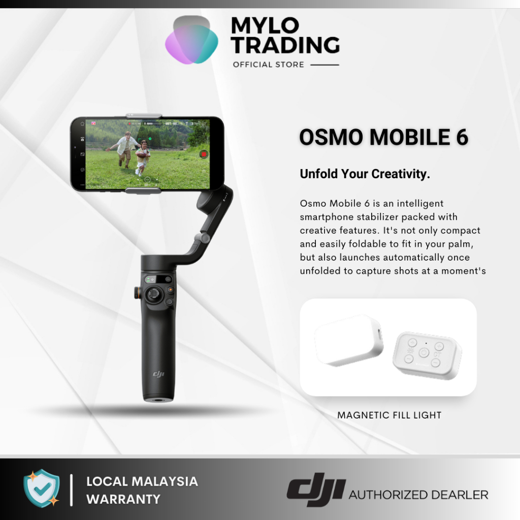 DJI Osmo Mobile 6 & OM6 - Smartphone Gimbal Stabilizer I 3-Axis Stabilization I Built-In Extension Rod I ActiveTrack 5.0