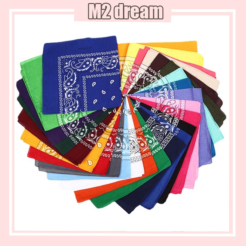 55cm Cotton Square Scarf Cashew Flower Turban Hip Hop Versatile Decorative Scarf Unisex