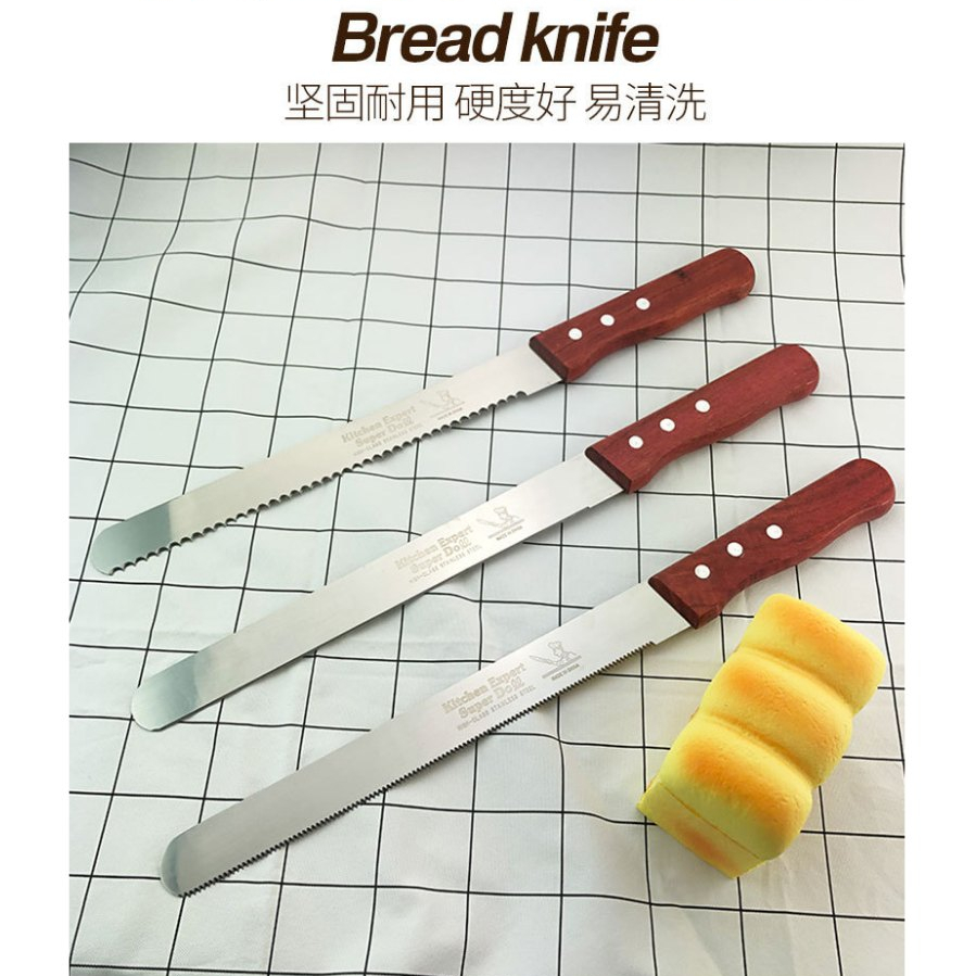 10/14 Inch Stainless Steel Bread Cake Cutter Cake Layered Slicer Knife Pisau Kuih Roti 不锈钢10/14寸面包蛋糕刀蛋糕分层器