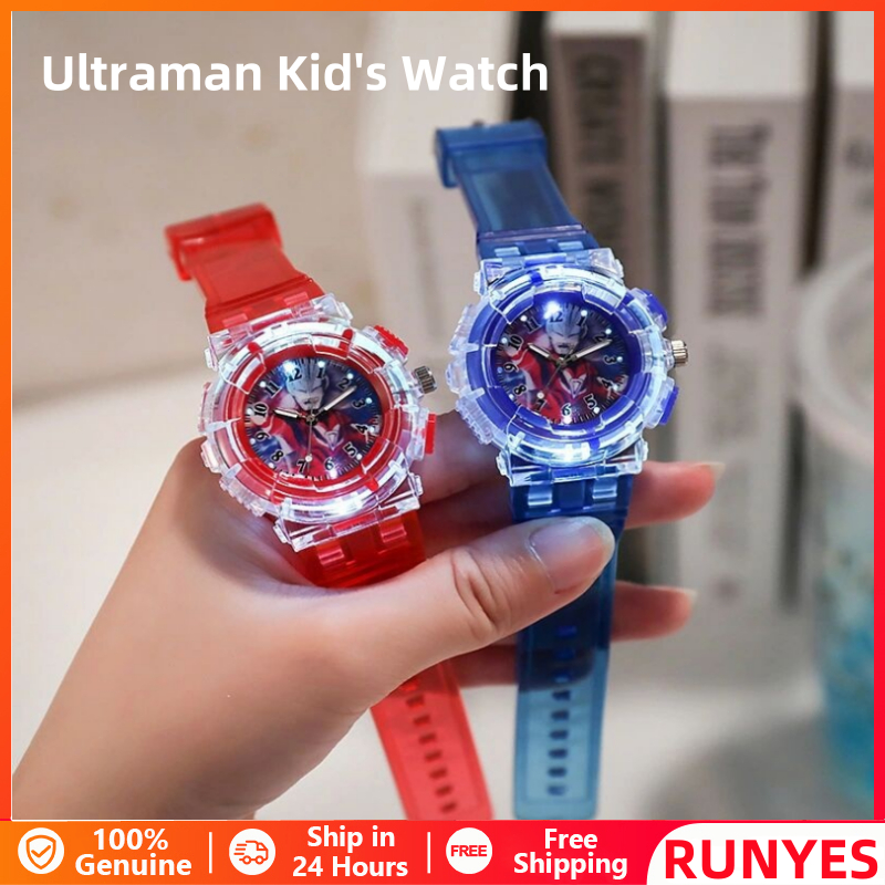 Watch Jam Tangan LED Budak Kartun Lelaki Perempuan Kanak Analog Kid Watch Glow Light Hellokiki Elsa Cartoon