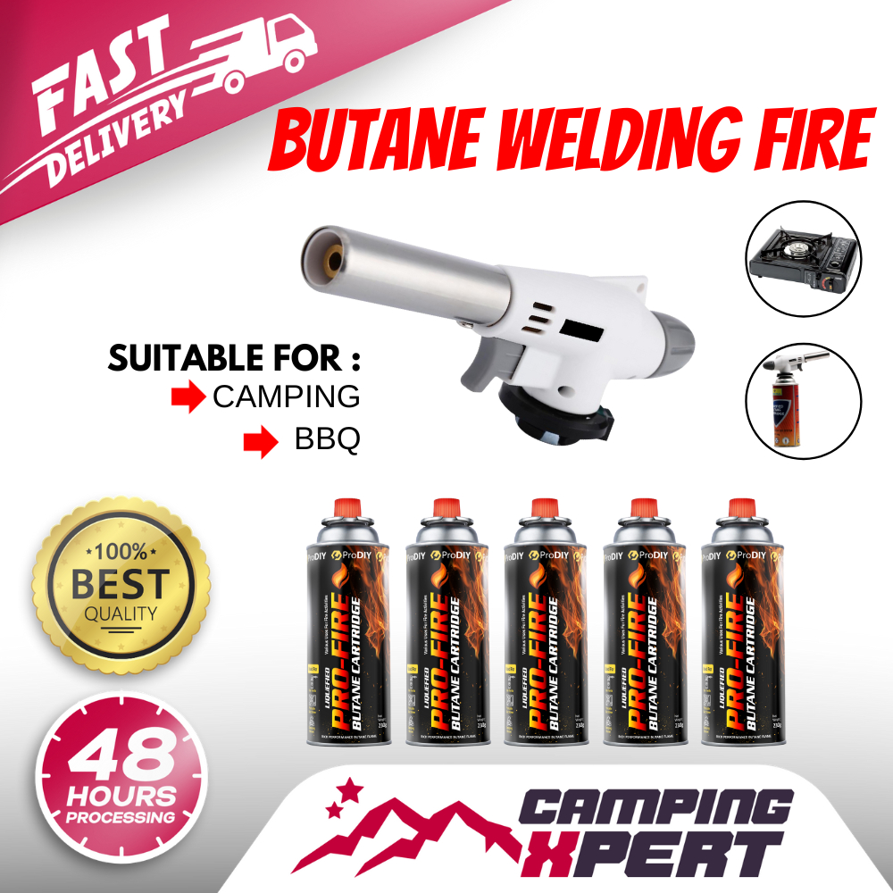 PRODIY 5 Cans Butane Burner Welding Fire Maker Flame For Stoves + CAMPSOR Camping Gas Multipurpose Torch Gun